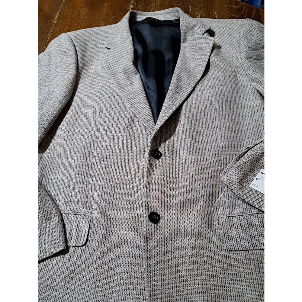New 46R Shawn Thomas Grey Tweed Palmer Silk Suit Sport Coat Jacket Blazer NWT